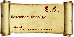 Ramacher Orsolya névjegykártya