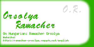 orsolya ramacher business card